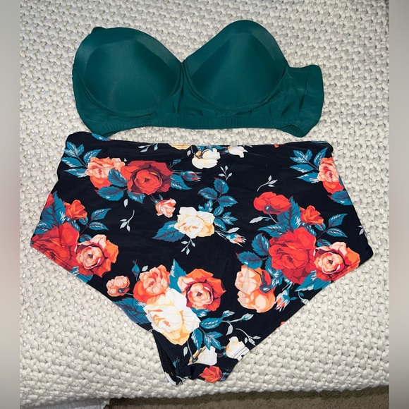 Floral 2 piece High Waisted Bikini - Picture 2 of 5
